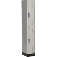 Concorde Heavy-Duty Lockers, 2 -tier, 12" x 18" x 76", Steel, Grey, Welded (Assembled) R.M.G. Prévention