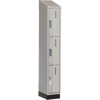 Concorde Heavy-Duty Lockers, 3 -tier, 12" x 18" x 82", Steel, Grey, Welded (Assembled) R.M.G. Prévention