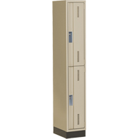 Concorde Heavy-Duty Lockers, 2 -tier, 12" x 18" x 76", Steel, Beige, Welded (Assembled) R.M.G. Prévention