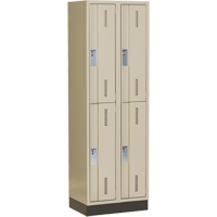 Concorde Heavy-Duty Lockers, 2 -tier, Bank of 2, 24" x 18" x 76", Steel, Beige, Welded (Assembled) R.M.G. Prévention