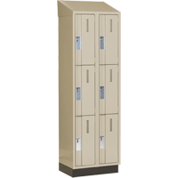 Concorde Heavy-Duty Lockers, 3 -tier, Bank of 2, 24" x 18" x 82", Steel, Beige, Welded (Assembled) R.M.G. Prévention