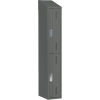 Concorde Heavy-Duty Lockers, 2 -tier, 12" x 18" x 78", Steel, Charcoal, Welded (Assembled) R.M.G. Prévention