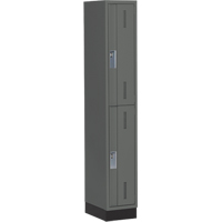 Concorde Heavy-Duty Lockers, 2 -tier, 12" x 18" x 76", Steel, Charcoal, Welded (Assembled) R.M.G. Prévention