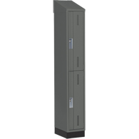 Concorde Heavy-Duty Lockers, 2 -tier, 12" x 18" x 82", Steel, Charcoal, Welded (Assembled) R.M.G. Prévention