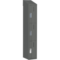 Concorde Heavy-Duty Lockers, 3 -tier, 12" x 18" x 78", Steel, Charcoal, Welded (Assembled) R.M.G. Prévention