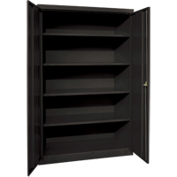 Deep Hi-Boy Storage Cabinet, Steel, 4 Shelves, 72" H x 36" W x 24" D, Black R.M.G. Prévention