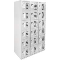 Clean Line Lockerettes, 6 -tier, Bank of 3, 18" x 72" x 12", Steel R.M.G. Prévention