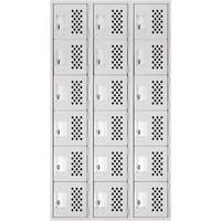 Clean Line Lockerettes, 6 -tier, Bank of 3, 18" x 72" x 12", Steel R.M.G. Prévention