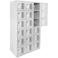 Clean Line Lockerettes, 6 -tier, Bank of 3, 18" x 72" x 12", Steel R.M.G. Prévention