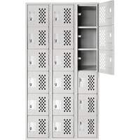 Clean Line Lockerettes, 6 -tier, Bank of 3, 18" x 72" x 12", Steel R.M.G. Prévention
