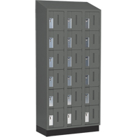 Concorde Heavy-Duty Lockers, 6 -tier, Bank of 3, 36" x 18" x 82", Steel, Charcoal, Welded (Assembled) R.M.G. Prévention