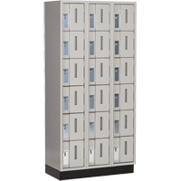 Concorde Heavy-Duty Lockers, 6 -tier, Bank of 3, 36" x 18" x 76", Steel, Grey, Welded (Assembled) R.M.G. Prévention