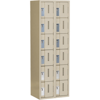 Concorde Heavy-Duty Lockers, 6 -tier, Bank of 2, 24" x 18" x 72", Steel, Beige, Welded (Assembled) R.M.G. Prévention