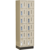 Concorde Heavy-Duty Lockers, 6 -tier, Bank of 2, 24" x 18" x 76", Steel, Beige, Welded (Assembled) R.M.G. Prévention