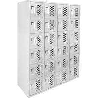 Petits casiers Clean Line, 6 niveaux, Bloc de 4, 18" x 72" x 12", Acier R.M.G. Prévention