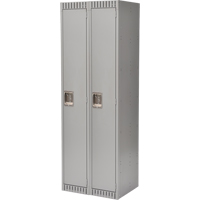 Lockers, Bank of 2, 24" x 18" x 72", Steel, Grey, Knocked Down R.M.G. Prévention