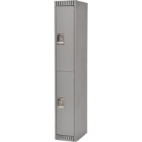 Lockers, 2 -tier, 12" x 18" x 72", Steel, Grey, Knocked Down R.M.G. Prévention