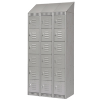Casiers, 6 niveaux, Bloc de 3, 36" x 18" x 82", Acier, Gris, D&eacute;mont&eacute; R.M.G. Prévention