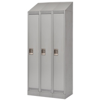 Lockers, Bank of 3, 36" x 18" x 86", Steel, Grey, Knocked Down R.M.G. Prévention