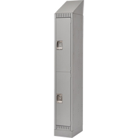 Lockers, 2 -tier, 12" x 18" x 86", Steel, Grey, Knocked Down R.M.G. Prévention