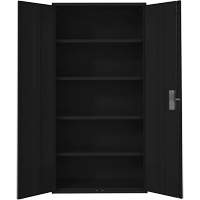 Hi-Boy Storage Cabinet, Steel, 4 Shelves, 72" H x 36" W x 18" D, Black R.M.G. Prévention
