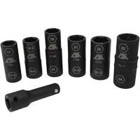 Half Metric Flip Socket Set, 7 Pcs, Impact, 1/2" Drive Size, Deep R.M.G. Prévention