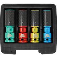 Jeu de douilles pour &eacute;crous de roue avec manchons en fibre de carbone R.M.G. Prévention