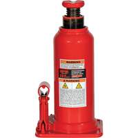 Cric hydraulique bouteille professionnel avec orifice pour manom&egrave;tre, 22 tonne(s), 20-49/250" Hauteur &eacute;lev&eacute;e R.M.G. Prévention