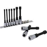 Metric Hex Socket Bit Set with Reduced Shank, 10 Pieces, 1/4"/3/8" Drive Size R.M.G. Prévention