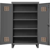 Heavy-Duty Outdoor Cabinet, Steel, 4 Shelves, 78" H x 48" W x 24" D, Grey R.M.G. Prévention