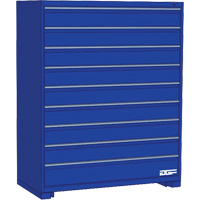 Modular Drawer Cabinet, 9 Drawers, 24" W x 24" D x 60" H, Blue R.M.G. Prévention