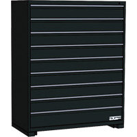 Modular Drawer Cabinet, 9 Drawers, 48" W x 24" D x 60" H, Black R.M.G. Prévention