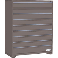 Modular Drawer Cabinet, 9 Drawers, 24" W x 24" D x 60" H, Grey R.M.G. Prévention