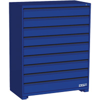 Modular Drawer Cabinet, 9 Drawers, 48" W x 24" D x 60" H, Blue R.M.G. Prévention