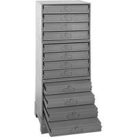 Armoire de rangement modulaire avec tiroirs, Acier, 12 tiroirs, 20-3/8" x 16" x 60-1/8", Gris R.M.G. Prévention