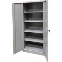 Armoire de rangement, Acier, 4 Tablettes, 66" h x 30" la x 15" P, Gris R.M.G. Prévention