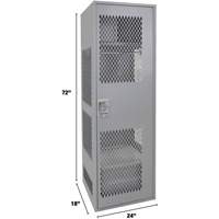 Gear Locker with Door, Steel, 24" W x 18" D x 72" H, Grey R.M.G. Prévention