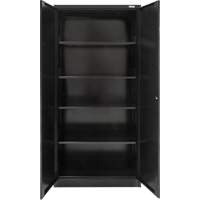 Hi-Boy Storage Cabinet, Steel, 4 Shelves, 72" H x 36" W x 18" D, Black R.M.G. Prévention