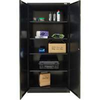 Hi-Boy Storage Cabinet, Steel, 4 Shelves, 72" H x 36" W x 18" D, Black R.M.G. Prévention