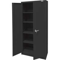 Storage Cabinet, Steel, 4 Shelves, 66" H x 30" W x 15" D, Black R.M.G. Prévention