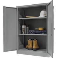 Armoire de rangement &agrave; hauteur de comptoir, Acier, 2 Tablettes, 42" h x 48" la x 24" P, Gris R.M.G. Prévention