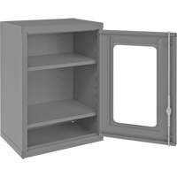 Armoire de rangement murale avec portes transparentes, 26-15/16" h x 18-1/8" la x 13-11/16" p, 2 tablettes, Acier, Gris R.M.G. Prévention