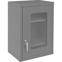 Armoire de rangement murale avec portes transparentes, 26-15/16" h x 18-1/8" la x 13-11/16" p, 2 tablettes, Acier, Gris R.M.G. Prévention