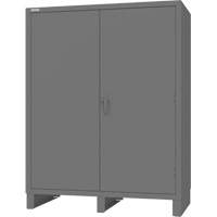 Armoire avec portes encastr&eacute;es, Acier, 4 Tablettes, 78" h x 60" la x 30" P, Gris R.M.G. Prévention