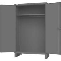 Armoire avec barre de suspension et portes encastr&eacute;es standards, Acier, 78" h x 48" la x 24" P, Gris R.M.G. Prévention