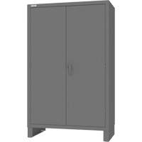 Armoire avec barre de suspension et portes encastr&eacute;es standards, Acier, 78" h x 48" la x 24" P, Gris R.M.G. Prévention
