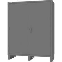 Armoire avec barre de suspension et portes encastr&eacute;es standards, Acier, 78" h x 60" la x 24" P, Gris R.M.G. Prévention