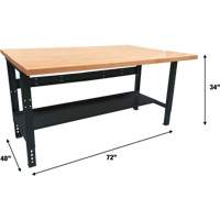 Industrial Modular Workbench, 1000 lbs. Cap., 72" W x 48" D R.M.G. Prévention