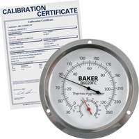 Thermo-hygrom&egrave;tre &agrave; cadran avec certificat ISO, 0,0% - 100% RH, 30 - 250°F (0 - 120°C) R.M.G. Prévention