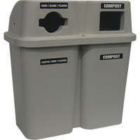Contenants de recyclage Bullseye, Bord de rue, Plastique, 2 x 22 gal. US R.M.G. Prévention